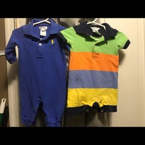 Bundle of 2 Polo Ralph Lauren Rompers Size 3 mos